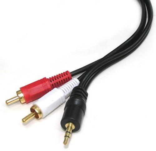 3.5mm Stereo Plug to 2xRCA Plug Cable 1.5m